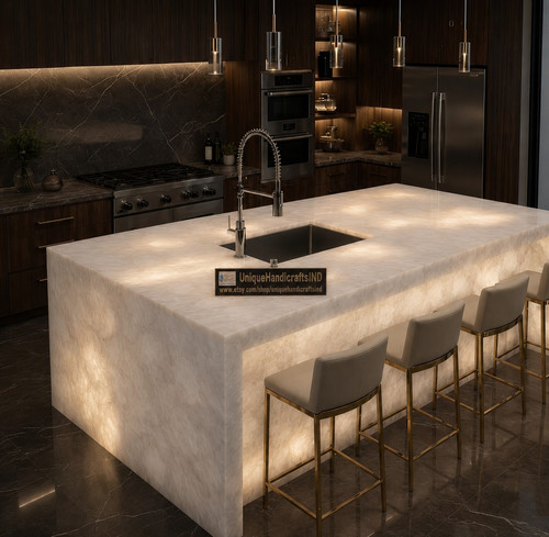 White quartz countertop - white,