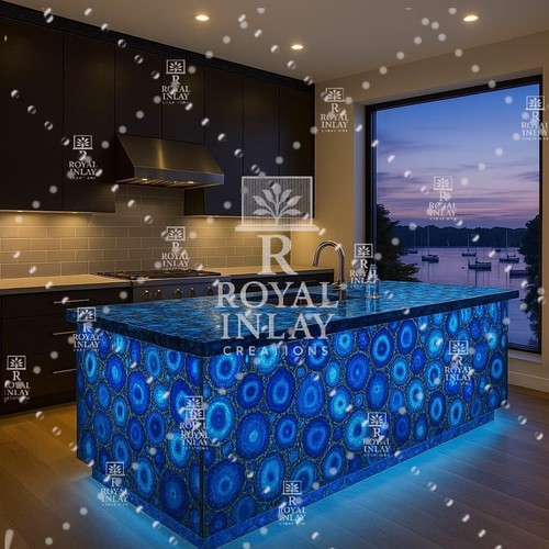Blue agate countertop - blue,